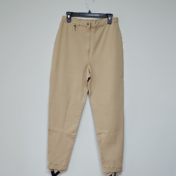 Lauren Ralph Lauren 90s Stirrup Riding Khaki Pants Size 12 New With Tag - Picture 1 of 12